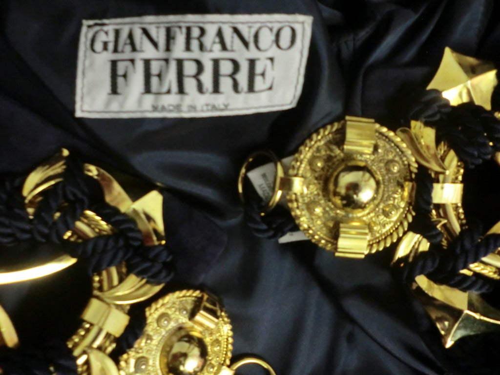 Gianfranco Ferre Suede Cropped Jacket w/ Gold Embelishment 1