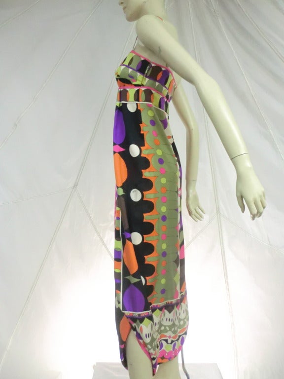 1960's Emilio Pucci Silk Print Wrap Jumpsuit In Excellent Condition In Gresham, OR