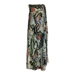 Vintage 1960's Bergdorf Goodman Fabulous Printed Chiffon Column