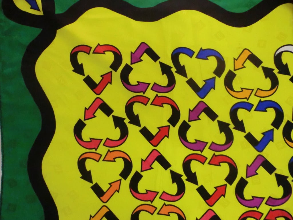 1980's Moschino Silk Jacquard Scarf 