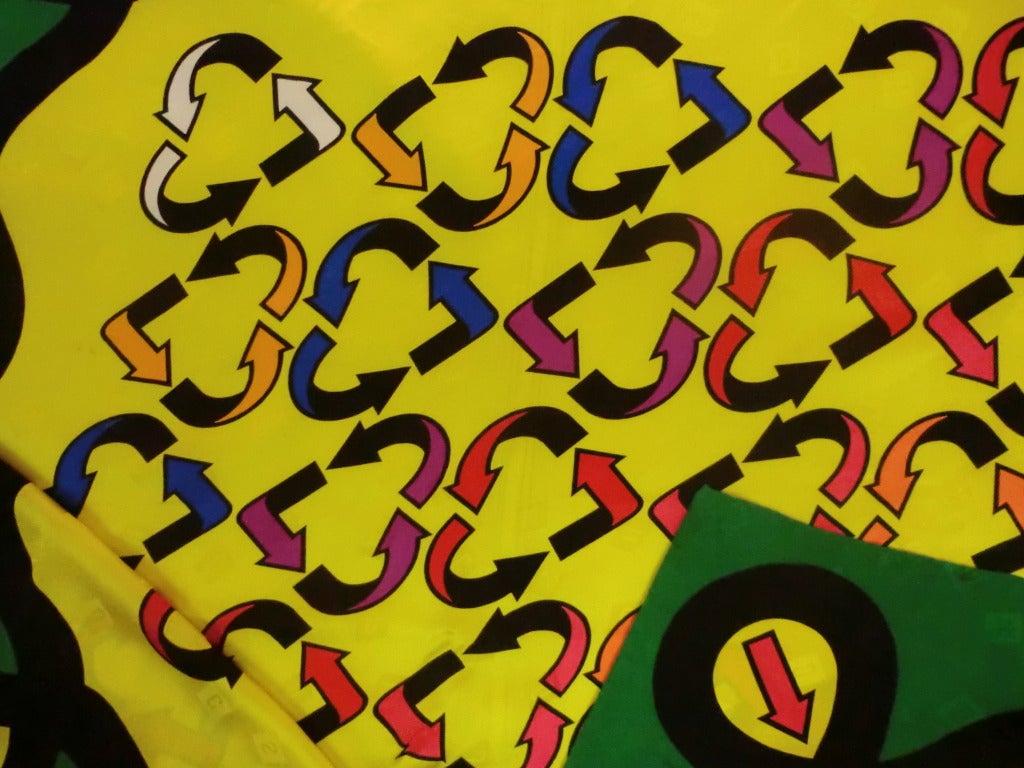 1980's Moschino Silk Jacquard Scarf 