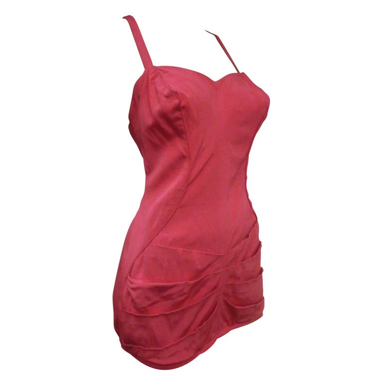1950 S Catalina Pink One Piece Pin Up Style Bathing Suit For Sale At 1stdibs