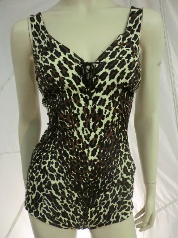 1960's Leopard Print Cole of California One-Piece Bathing Suit at ...