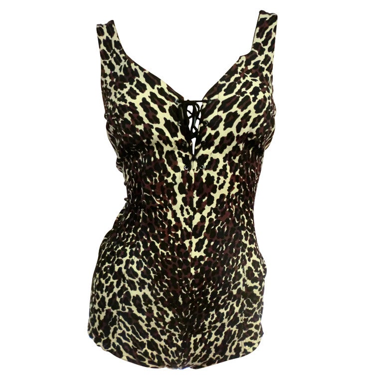 1960's Leopard Print Cole of California One-Piece Bathing Suit