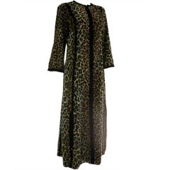 1960s Malcolm Starr Faux Leopard Fur Caftan 2