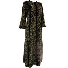 1960s Malcolm Starr Faux Leopard Fur Caftan