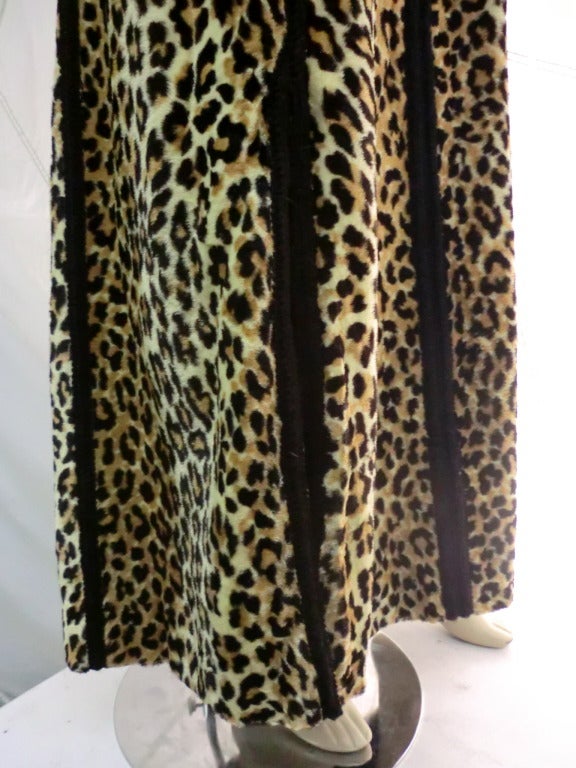 1960s Malcolm Starr Faux Leopard Fur Caftan In Excellent Condition In Gresham, OR