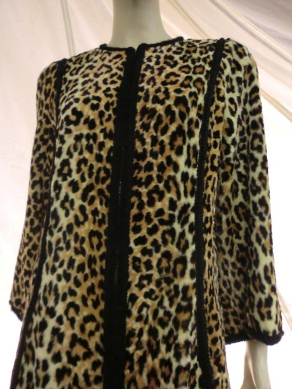 Women's 1960s Malcolm Starr Faux Leopard Fur Caftan