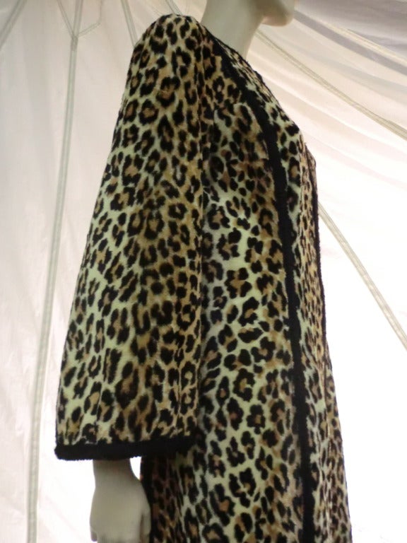 1960s Malcolm Starr Faux Leopard Fur Caftan 1
