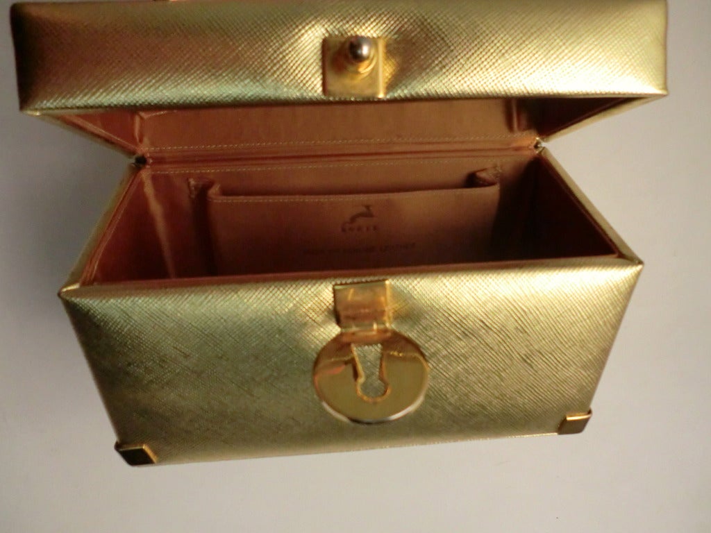Women's 1960s Koret Textured Gold Box Bag