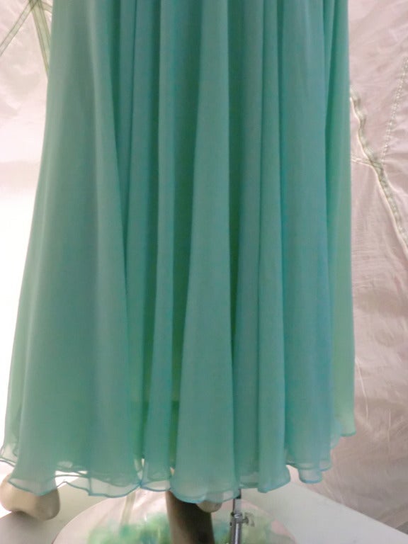 1960s Strapless Mermaid Silk Chiffon Gown For Sale at 1stDibs