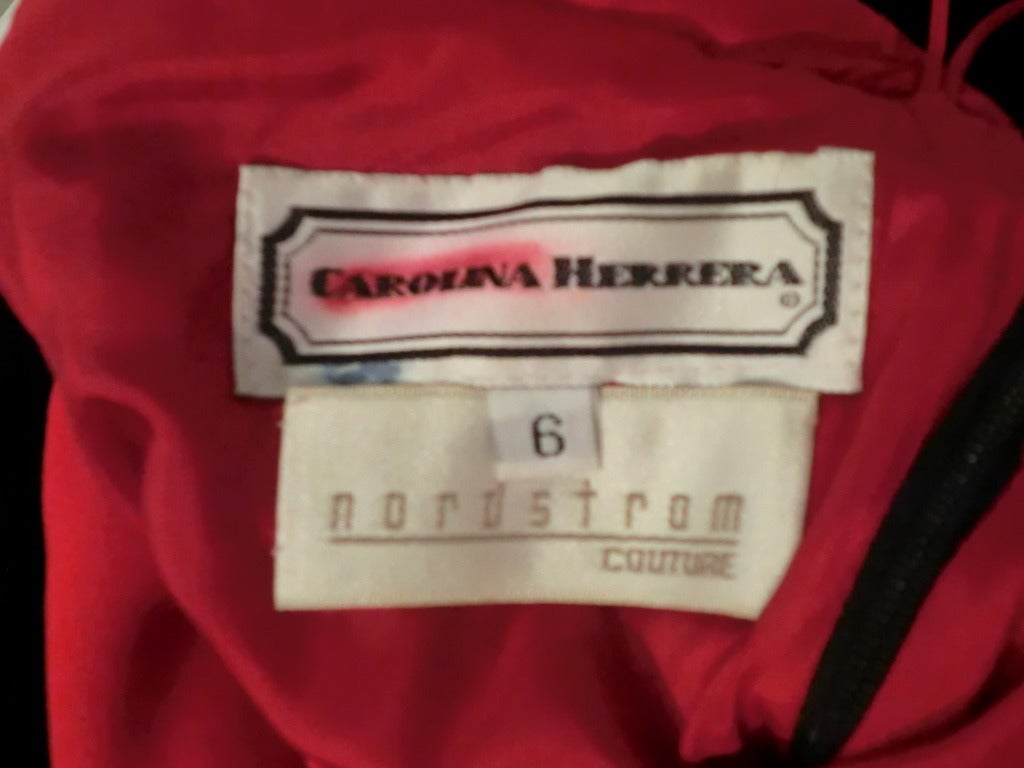 Women's Carolina Herrera One Shoulder Velvet and Jersey Gown