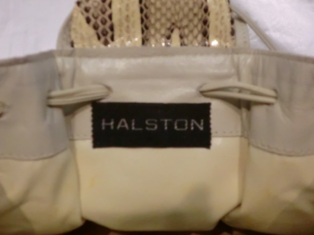 Women's 1970s Halston Leather and Snakeskin Disco Bag