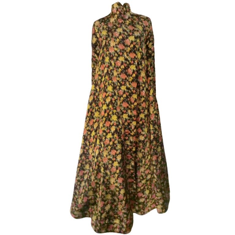 Geoffrey Beene Matelassé Floral Print Silk Opera Coat