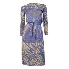 1960s Emilio Pucci Silk Jersey Dress in Abstract Print