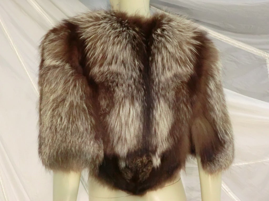 1940s Silver Fox Chubby Cropped Caplet In Excellent Condition In Gresham, OR