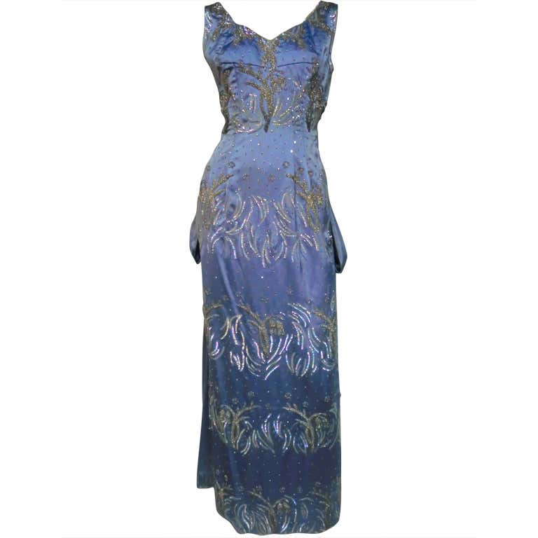 1950s Christian Dior Ice Blue Silk Satin Bustle Back Beaded Gown At 1stDibs 1950s-christian-dior-ice-blue-silk-satin-bustle-back-beaded-gown-at-1stdibs