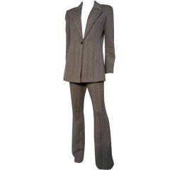 1990s Randolph Duke Herringbone Wool Pantsuit