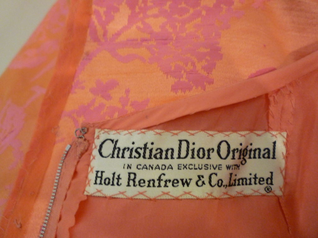 Christian Dior Late '50s Silk Brocade Cocktail Dress w/ Shoes In Good Condition For Sale In Gresham, OR
