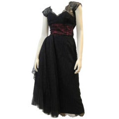 Vintage Karen Stark for Harvey Berin 50's Silk Chantilly Lace Dress