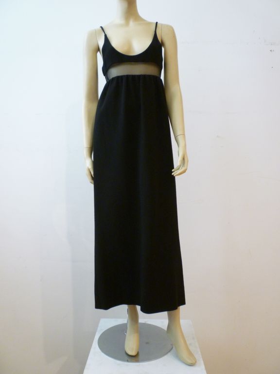 Galanos 60s Mod Wool Dress with Sheer Panel For Sale 1