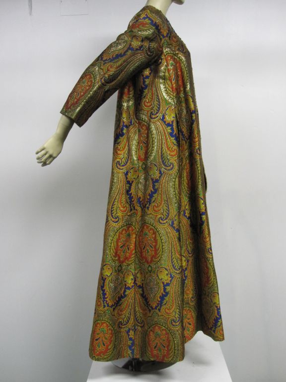 Nina Ricci 70s Couture Paisley Evening Coat In Excellent Condition In Gresham, OR