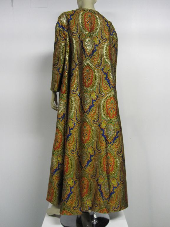 Women's Nina Ricci 70s Couture Paisley Evening Coat