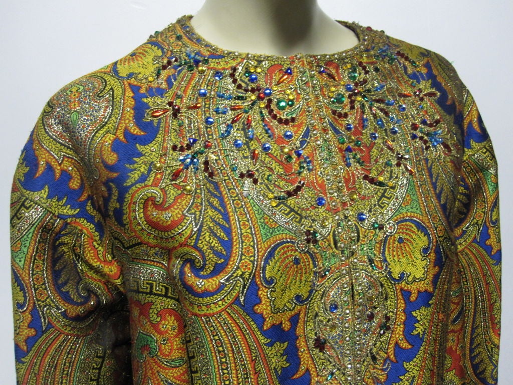 Nina Ricci 70s Couture Paisley Evening Coat 1
