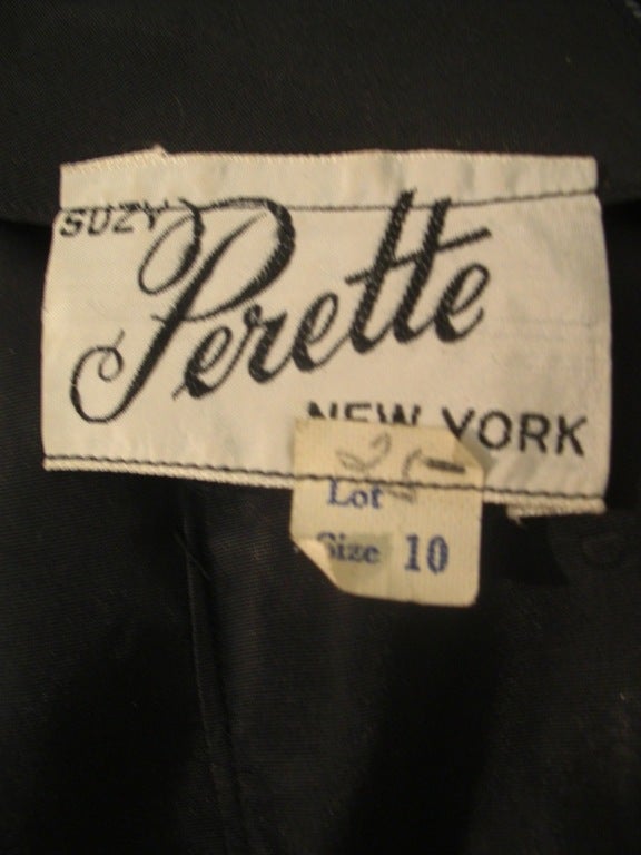 1950s Suzy Perette Velvet and Taffeta Cocktail Dress w/ 