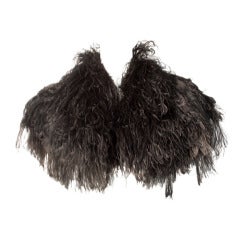 Vintage 1930s Black Ostrich Feather Caplet