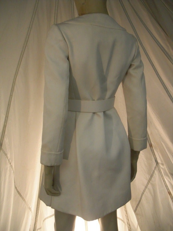 Women's 1960s James Galanos Silk Faille Wrap Coat Dress w/ Belt