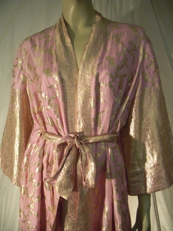 pink silk robe