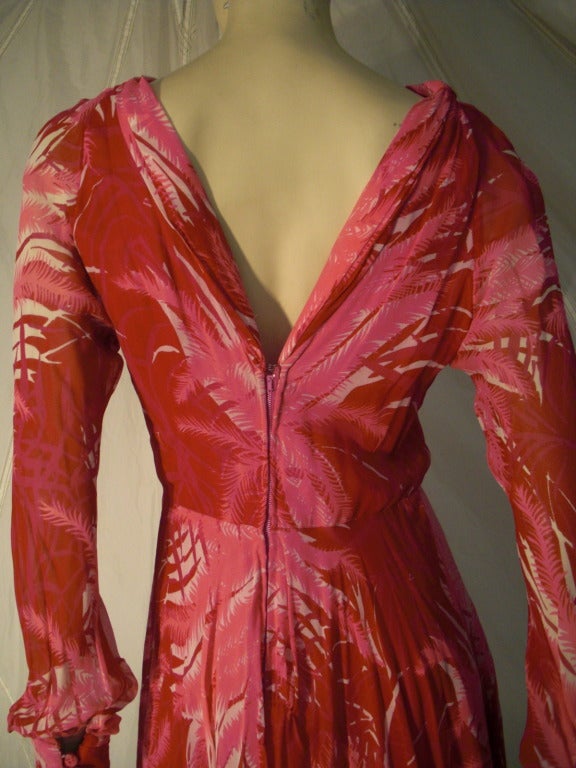 Women's 1970s La Mendola Silk Chiffon Resort Dress
