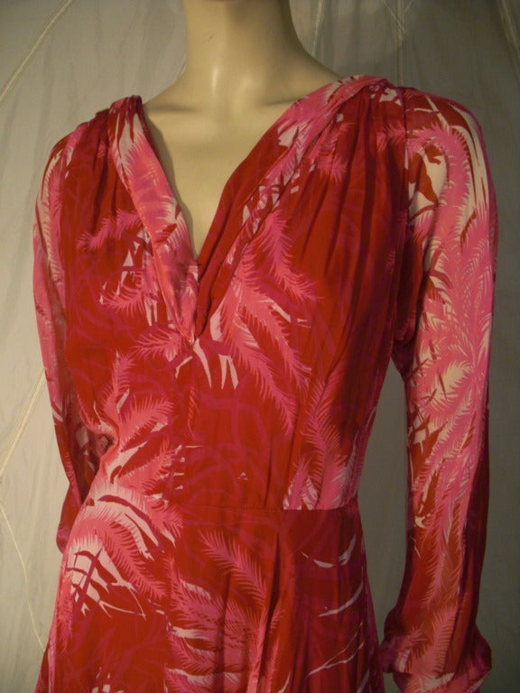 1970s La Mendola Silk Chiffon Resort Dress 1