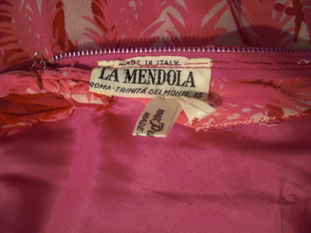 1970s La Mendola Silk Chiffon Resort Dress 4