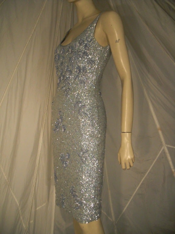 1960s Gene Shelley Sequined Knit Dress In Excellent Condition In Gresham, OR