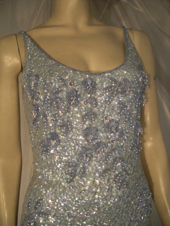 1960s Gene Shelley Sequined Knit Dress 1