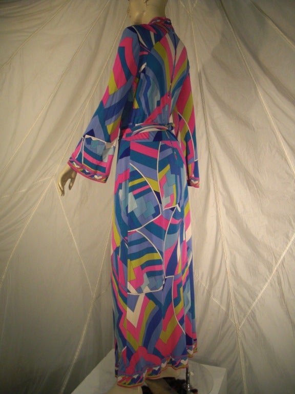 1960s Leonard Silk Jersey Maxi Dress in Psychedelic Print 2