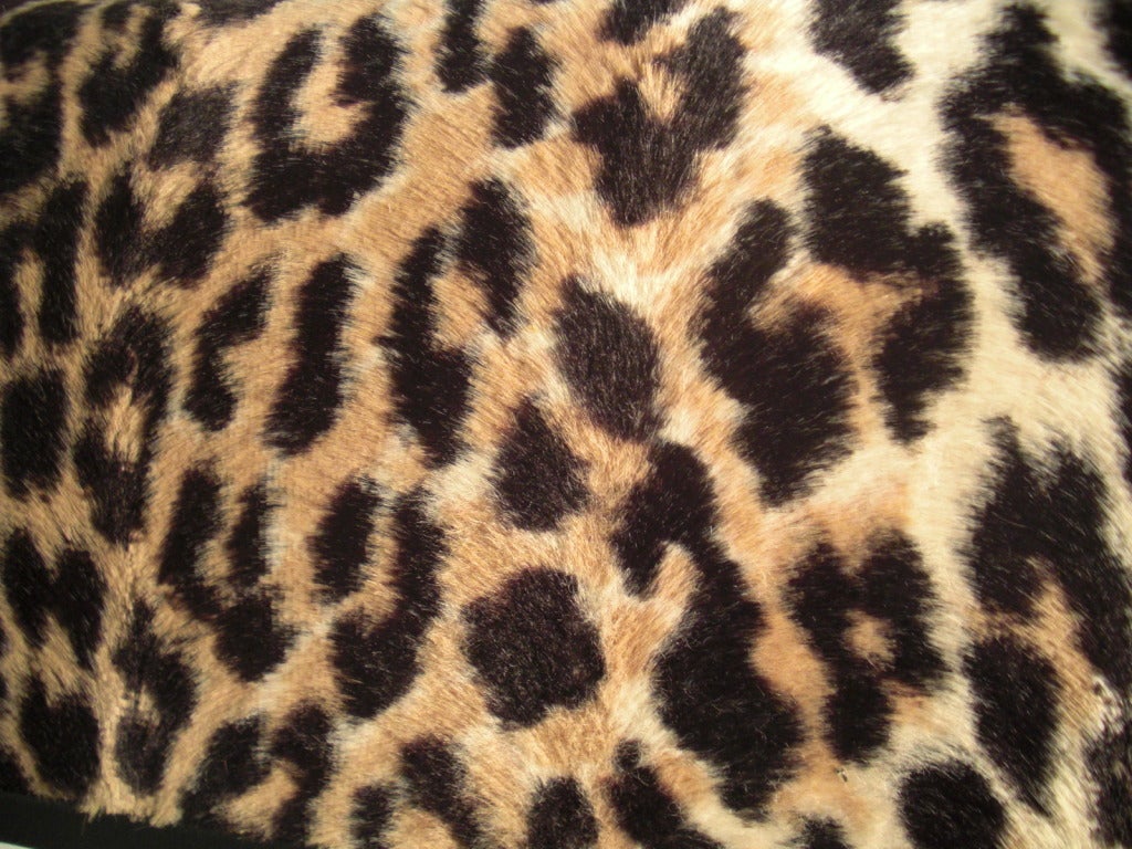 1950s Ingber Oversized Faux Leopard Fur Clutch 1