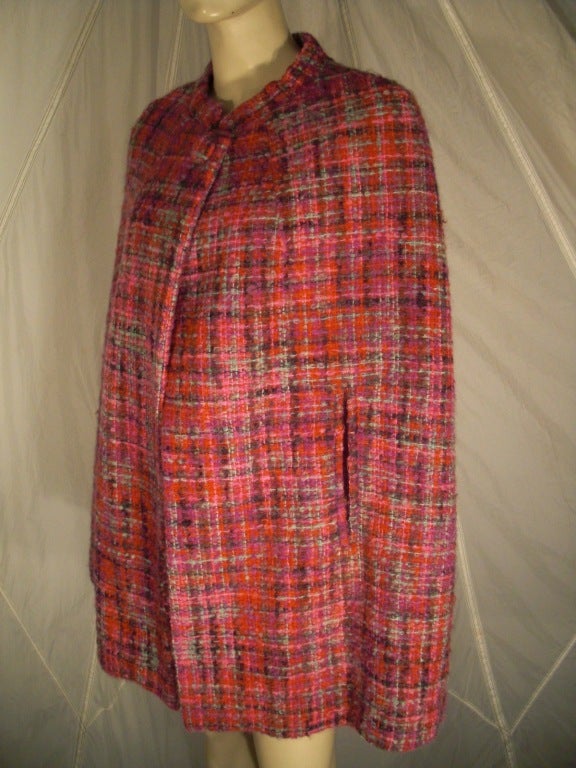 1960s Pastel Tweed Cape