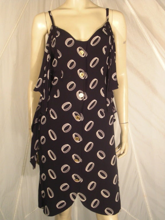 Black 1990 Chanel 2-Piece Dress and Jacket Ensemble in Rayon