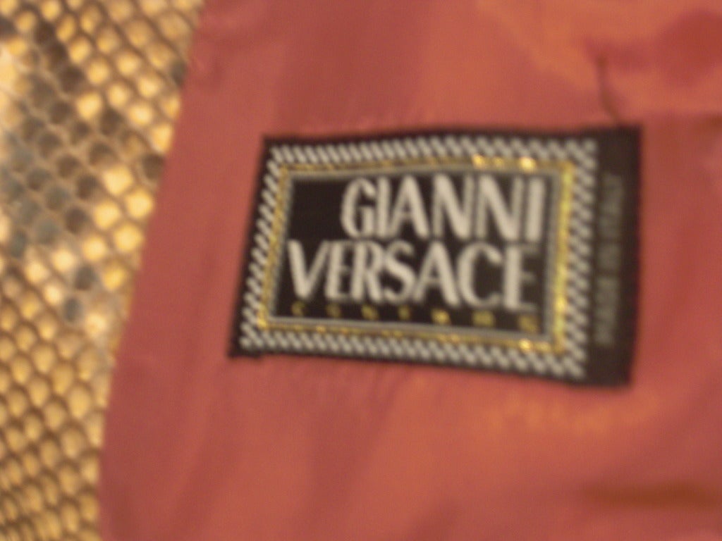1980s Gianni Versace Felted Wool Mod Print Jacket with Snakeskin Trim 3