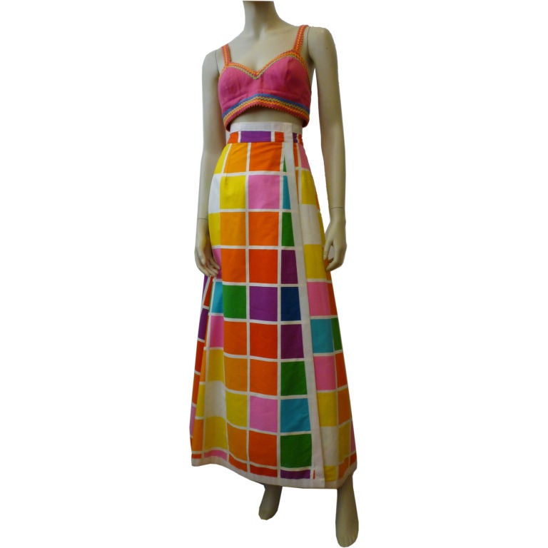 60s Pop Art Skirt - Reversable and 80s Kenzo Bikini Top