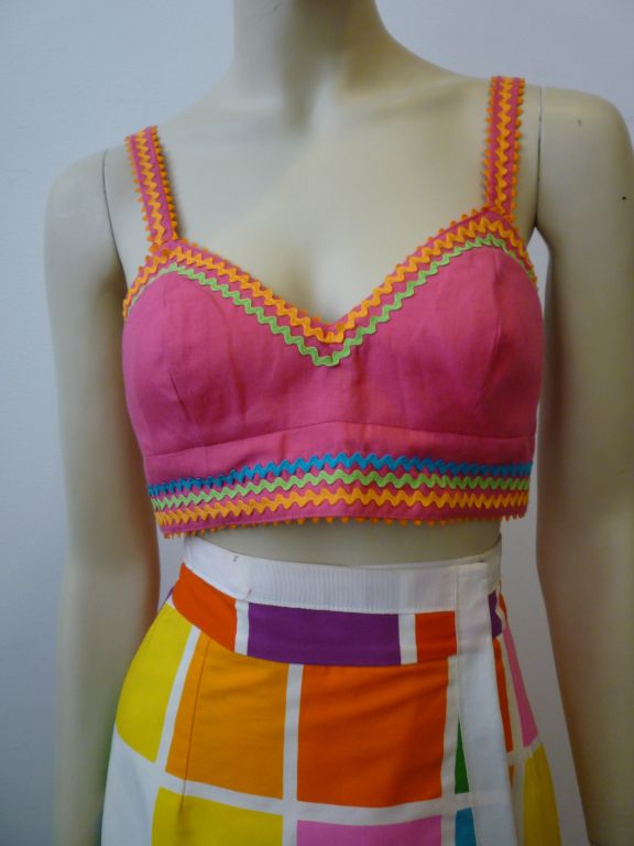 Women's 60s Pop Art Skirt - Reversable and 80s Kenzo Bikini Top