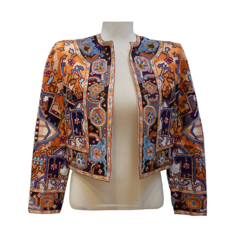 Amen Wardy amazing amen wardy hand-embroidered cropped jacket at 1stdibs Amen Wardy amazing amen wardy hand-embroidered cropped jacket at 1stdibs