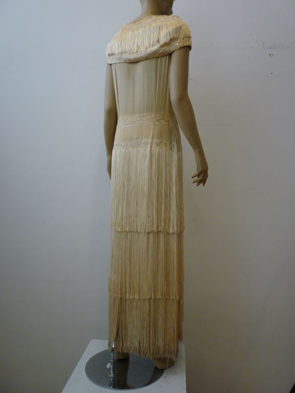 Statuesque 1920s Fringed Wedding Gown 1