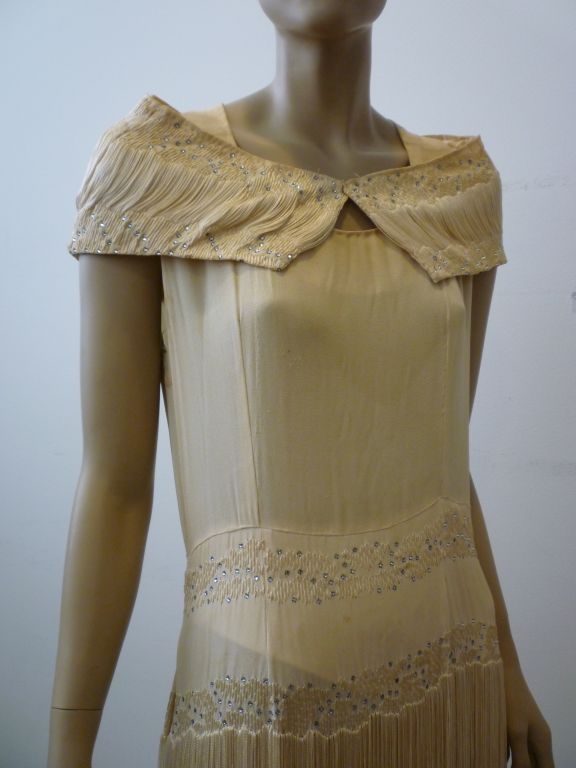 Statuesque 1920s Fringed Wedding Gown 4