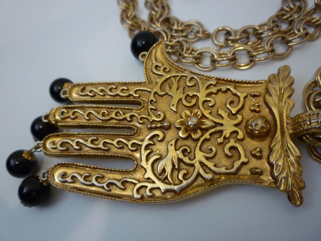 Women's Kenneth J. Lane Pendant Necklace w/ Religious Palm Symbol