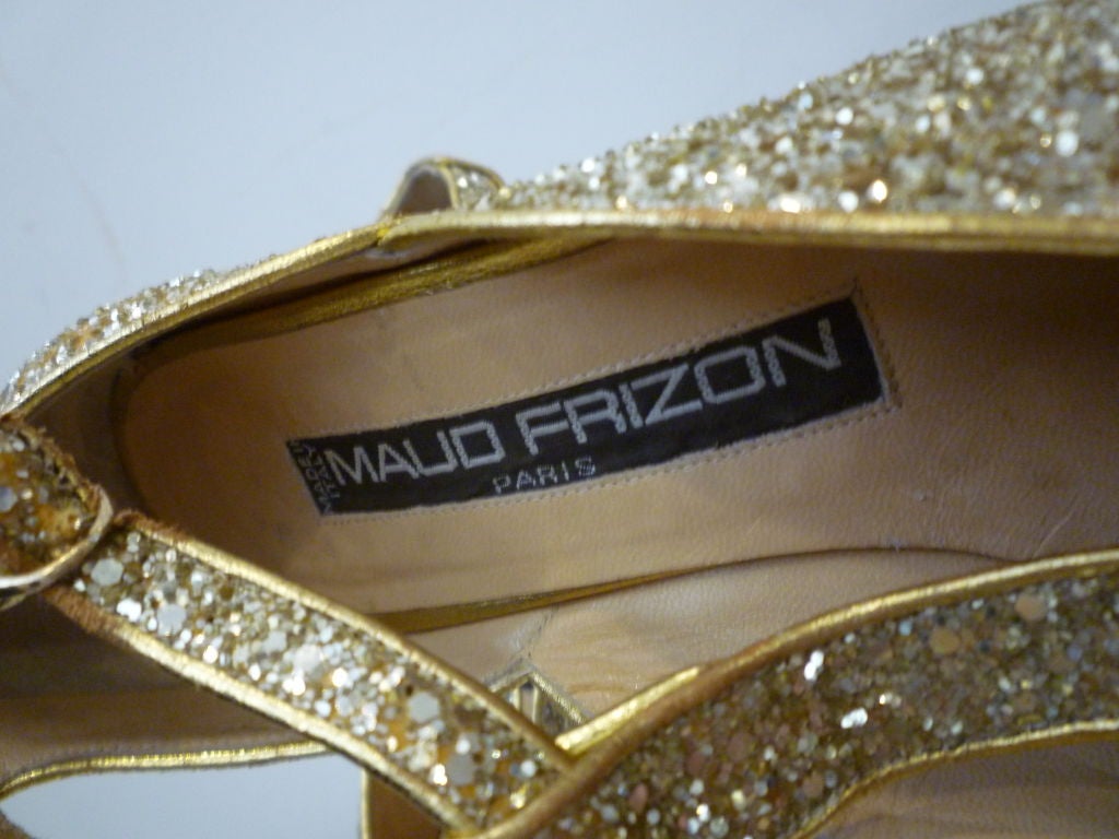 Maud Frizon 80s T-Strap Glitter Kitten Heels 2