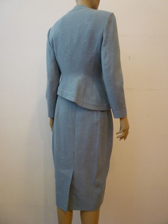 Lilli Ann 1958 Suit w/ Asymmetrical Jacket and Fox Trim at 1stDibs ...